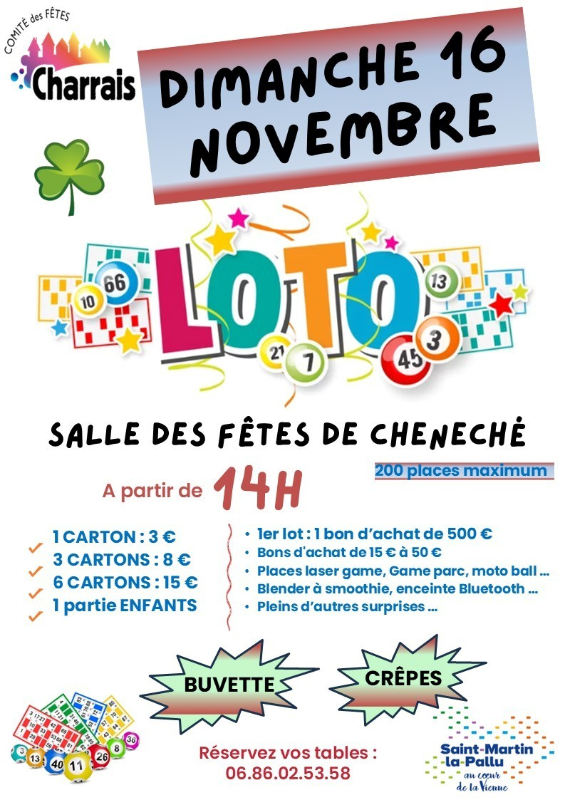 loto comite des fetes Charrais